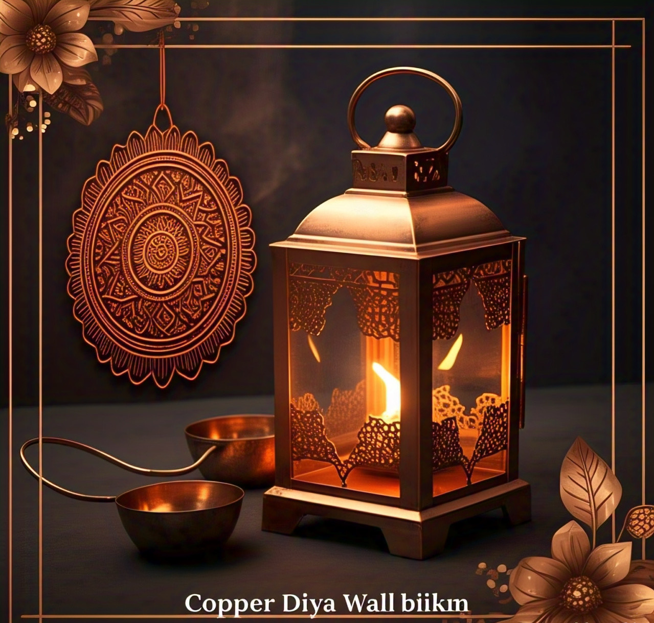 Copper Diya Wall Hanging