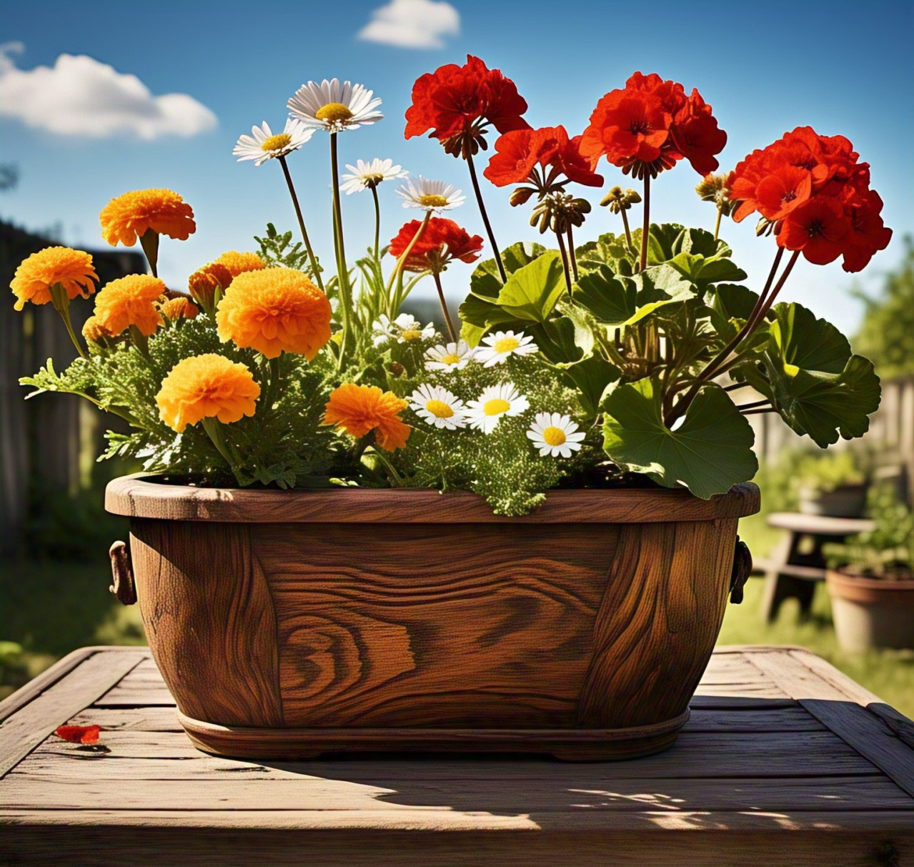 Wooden Flower Pot