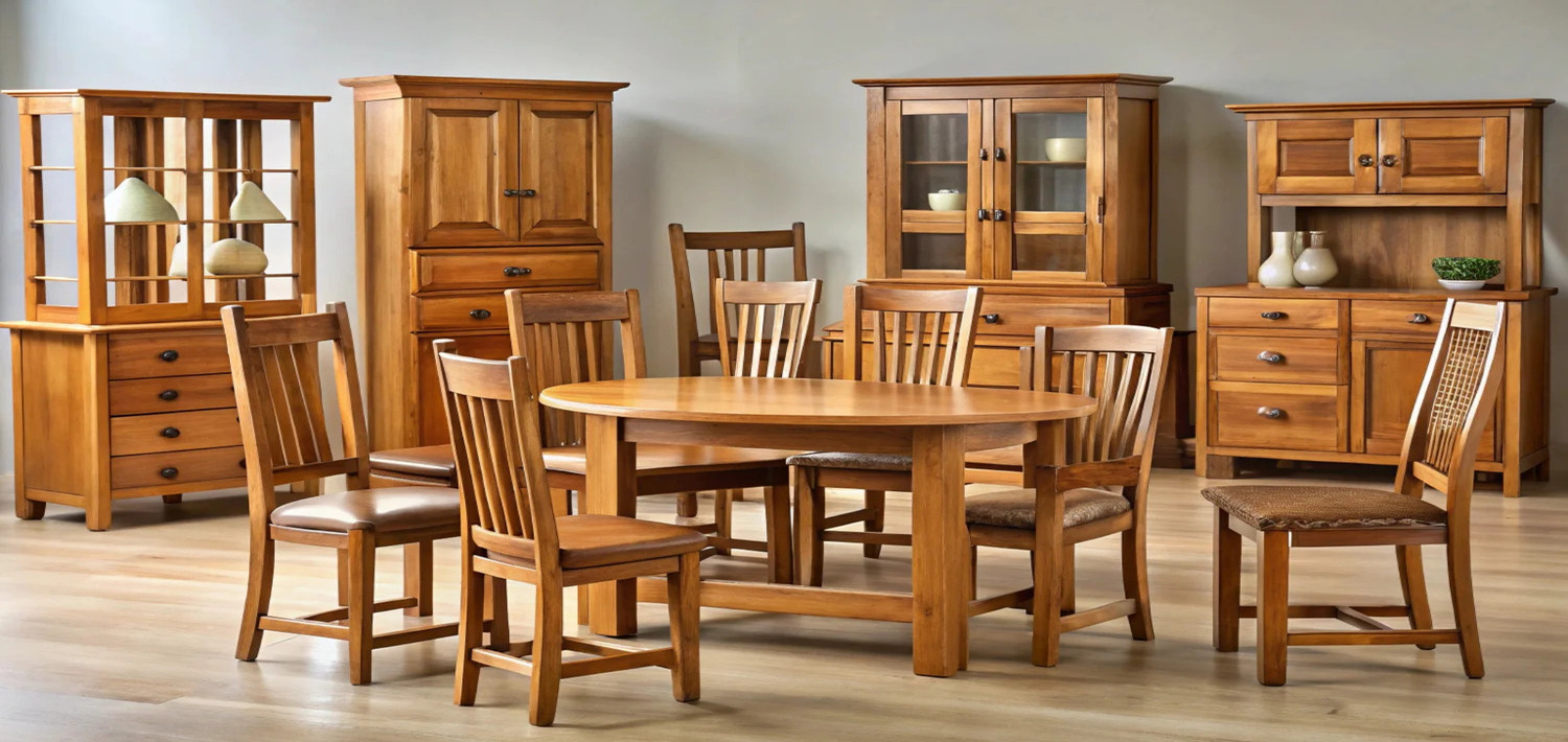 A variety of furniture items displayed in a showroom